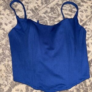 Blue corset back top